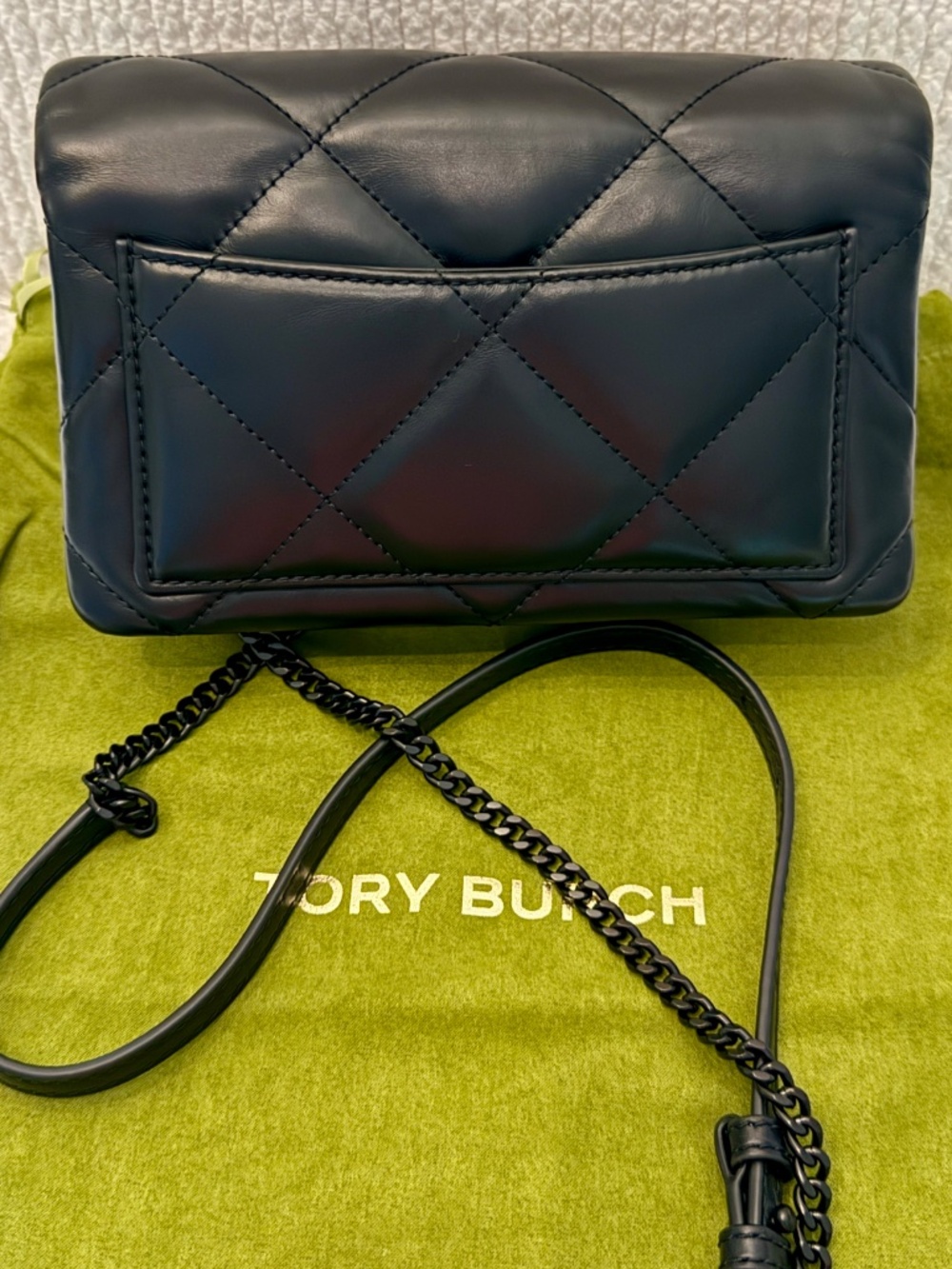 Tory Burch Kira Diamond Quilt Small Shoulder Bag Black 154706 NWT - Picture 5 of 11